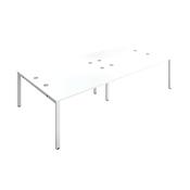 Jemini 4 Person Bench Desk 2800x1600x730mm White/White KF809111