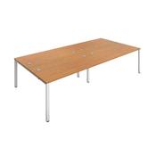 Jemini 4 Person Bench Desk 3200x1600x730mm Nova Oak/White KF809463