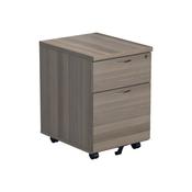 Jemini 2 Drawer Mobile Pedestal 404x500x595mm Grey Oak KF81079 image