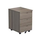 Jemini 3 Drawer Mobile Pedestal 404x500x595mm Grey Oak KF81080 image