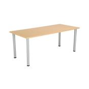 Jemini Rectangular Meeting Table 1800x800x730 Nova Oak/Silver KF816661 image