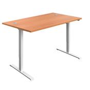 Jemini SM Sit/Stand Height Adjustable Desk 1400x800 Bch/Wht KF819947 image