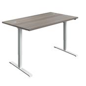 Jemini Economy Single Motor Sit/Stand Desk 1400x800x705-1220mm Grey Oak/White KF820436