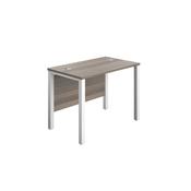 Jemini Rectangular Goal Post Desk 1000x600x730mm Grey Oak/White KF821373 image