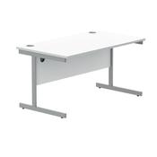 Polaris Rectangular Single Upright Cantilever Desk 1400x800x730mm Arctic White/White KF821880 image