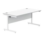 Polaris Rectangular Single Upright Cantilever Desk 1600x800x730mm Arctic White/White KF821890 image