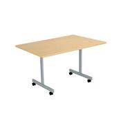 Jemini Rectangular Tilting Table 1200x800x730mm Nova Oak/Silver KF822632 image