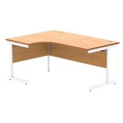 Astin Radial Left Hand SU Cantilever Desk 1600x1200x730mm Norwegian Beech/Arctic White KF824107