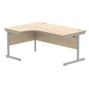 Astin Radial Left Hand SU Cantilever Desk 1600x1200x730mm Canadian Oak/Silver KF824121