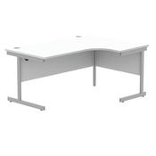Astin Radial Right Hand SU Cantilever Desk 1600x1200x730mm Arctic White/Silver KF824176