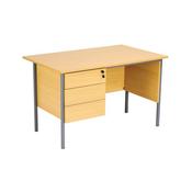 5 Star Modara Desk 3 Drw Fixed Pedestal 1200x730mm Oak KF838374