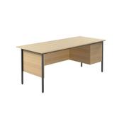 5 Star Modara Desk 3 Drw Fixed Pedestal 1800x730mm Oak KF838811