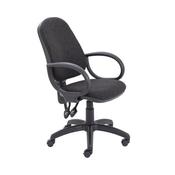 First High Back Operator Chair with Fixed Arms 640x640x985-1175mm Charcoal KF839242