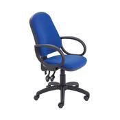 First High Back Operator Chair with Fixed Arms 640x640x985-1175mm Blue KF839243