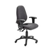 First High Back Posture Chair with Adjustable Arms 640x640x990-1160mm Charcoal KF839326 image