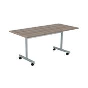 Jemini Rectangular Tilting Table 1600x800x730mm Grey Oak/Silver KF846093