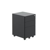 Jemini Contract 3 Drawer Mobile Desk Pedestal 380x470x615 Black KF90689