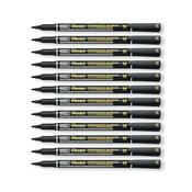 Pentel Permanent Marker Fine Point Black Pack of 12 NM470-A