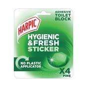 Harpic Hygienic Fresh Sticker Adhesive Toilet Block Pine (Pack of 6) 3275287