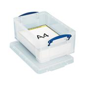 Really Useful 9L Storage Box With Lid and Clip Lock Handles Clear 9C image