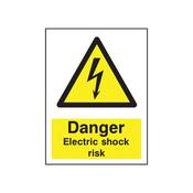 Safety Sign Danger Electric Shock Risk PVC A5 HA10751R