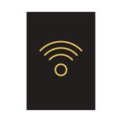 Wireless Sign Rigid Plastic 105x150mm Black/Gold Y6698721