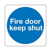 Safety Sign Fire Door Keep Shut 100x100mm Self-Adhesive (Pack of 5) KM14AS
