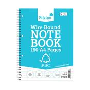Silvine Envrionmentally Friendly Wirebound Notebook 160 Pages A4 (5 Pack) FSCTW80 image