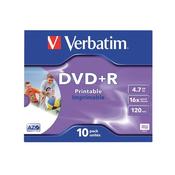 Verbatim DVD+R 16x 4.7GB Inkjet Printable (10 Pack) 43508