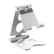 Portable Aluminum Multi-Angle Mobile Phone Stand | Desktop Silver Edition