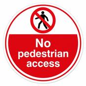 600mm No Pedestrian Access Sign – 3mm Dibond Circular Safety Sign with 76mm Galvanised Pole Mounting Channels &amp; Bracket image