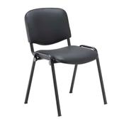 Club Chair Black PU Leather – Modern Reception, Waiting Room &amp; Office Lounge Chair
