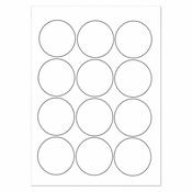 EU30065WX 60mm Round Matt White Labels – 1,200 Labels (12 per A4 Sheet, 100 Sheets per Box) | Printable Self-Adhesive Circle Labels
