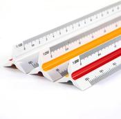 Plastic Scale Ruler, Triangular Scale, Architecture Ruler, Triangular Ruler, Metric Scale Ruler (30 cm, Scale 1:100, 1:200, 1:250, 1:300, 1:400, 1:500) image