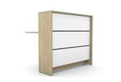 Linus Module 02 Modular Wooden Reception Desk Straight Unit - Urban Oak Panel, White Panel Cover image