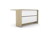 Linus Module 05 Modular Wooden Reception Desk Straight Unit - Urban Oak Panel, White Panel Cover
