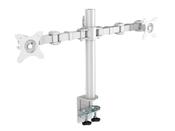 Stealth Double Monitor Arm White | Ergonomic Dual-Screen Desk Mount