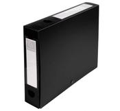 Exacompta Filing Box Polypropylene A4 60mm Spine Width Pres Stud Closure Black - 59631E