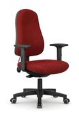 Phoenix Operators Chair, with Pump-Up Lumbar Support, Black Frame and Red Fabric