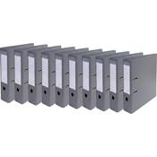 Exacompta - Ref 53740E - Prem'Touch PVC A4 Lever Arch File 70mm Spine, 75mm Rings, FSC-Certified - Grey Cover - Pack of 10