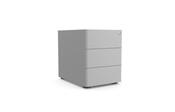 Kito Premium 3 Drawer Steel Pedestal - 390w x 535d x 488h mm - with Pencil Holder – Silver