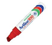 Artline 100 Jumbo Chisel Tip Waterproof Marker | 7-12mm Red
