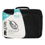 TECHAIR 15.6" BLACK BRIEFCASE + SILVER MOUSE V4 BUNDLE