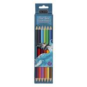 Icon Dual Tipped Colouring Pencils – Double-Ended Coloured Pencils for School, Art &amp; Craft (Pack of 6)