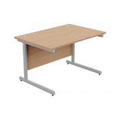 Ashford 1200 x 800mm Silver Metal Leg Straight Desk Beech image