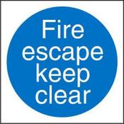 FIRE ESCAPE KEEP CLEAR 100x100cm SAV Labels Pkt 5 image
