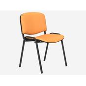 OI Series Stacking Chair, Black Chrome Frame, Yellow Lotus Vinyl L111