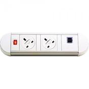 ABL Chroma Clip-on Power Module 2 x UK Sockets, 1 x twin USB Fast Charge