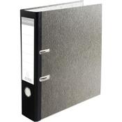 Exacompta - Ref 9074B - A4 Prem'Touch Lever Arch File - 80mm Spine, 80mm Rings - Grey Marbled Cover - Black Spine image