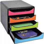 Exacompta Iderama Big Box 4 Drawer Set Harlequin Black Ref. 310498D